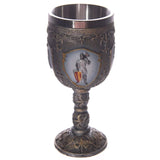 Ridder te paard versus fantasy ridder decorative kelk