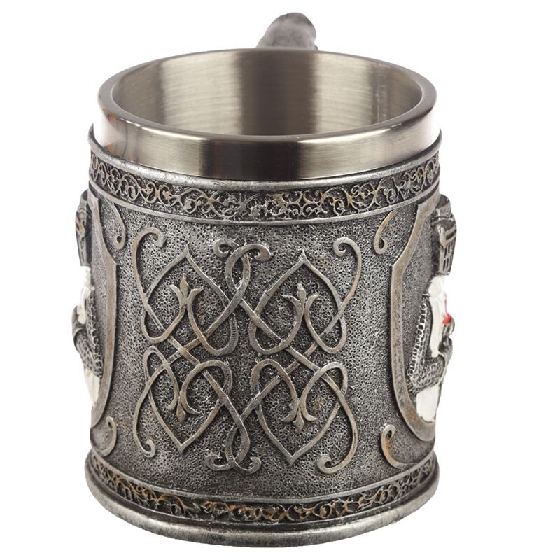 Decorative medieval knight drinking cup
