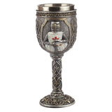 Decorative medieval knight crusader chalice