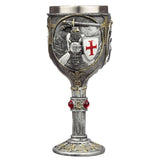 Decorative medieval knight crusade chalice