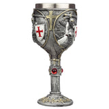 Decorative medieval knight crusade chalice