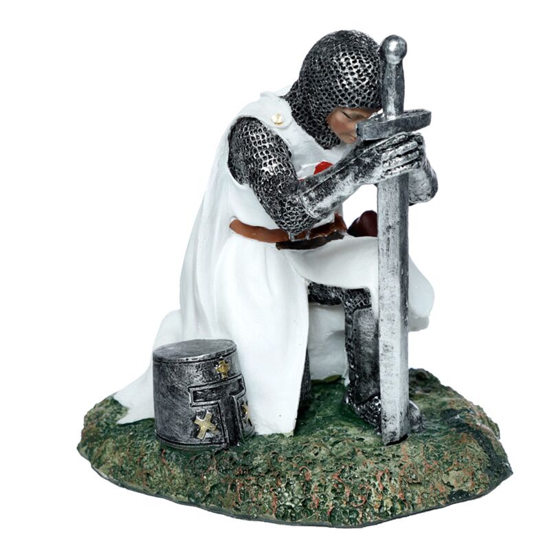 Protector of the kingdom knielende middeleeuwse ridder