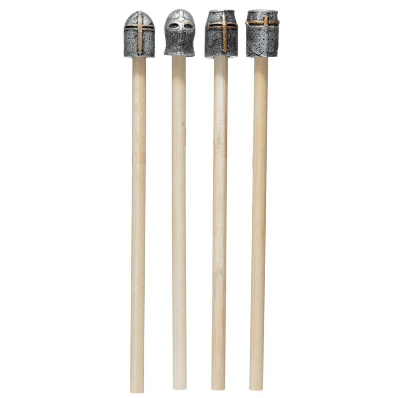 Medieval knight pencil with helmet top