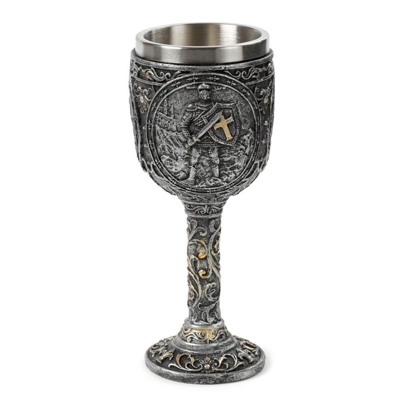 Decorative medieval knight castle chalice