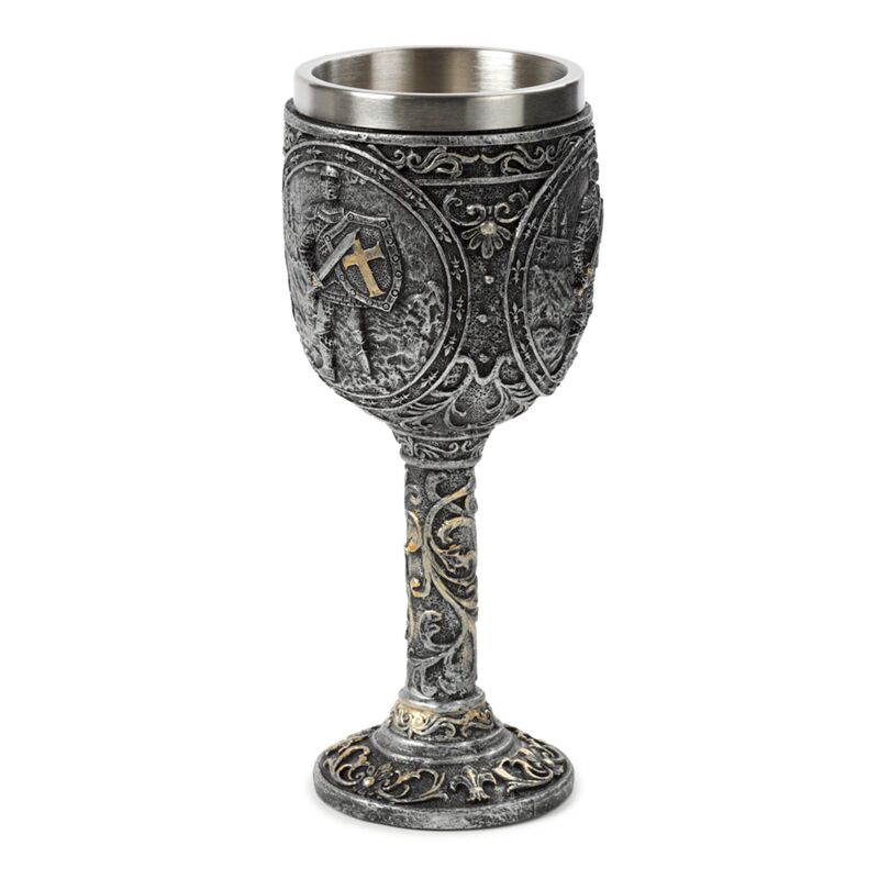Decorative medieval knight castle chalice