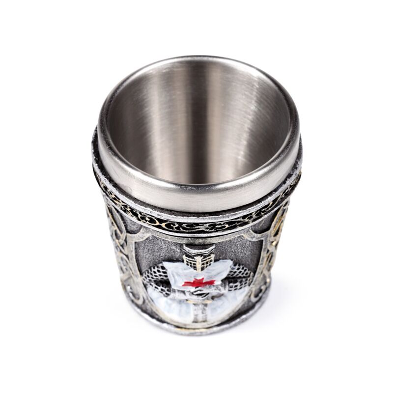 Średniowieczny biały rycerz, kieliszek do kieliszka