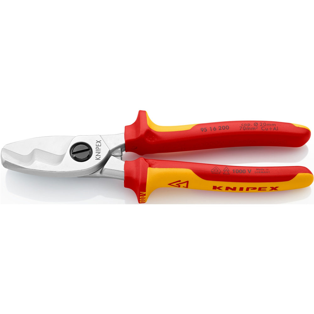 KNIPEX VDE kábelvágó dupla vágóéllel 9516200