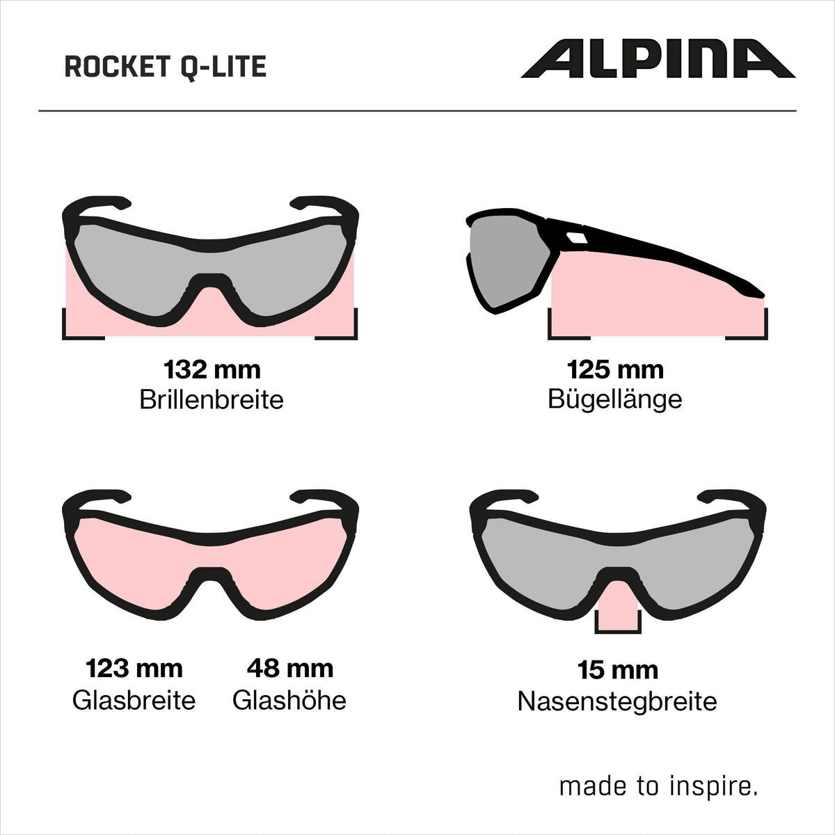 Olympic Sportswear Alpina Sports Sports glasses Rocket Q-Lite Mat Black