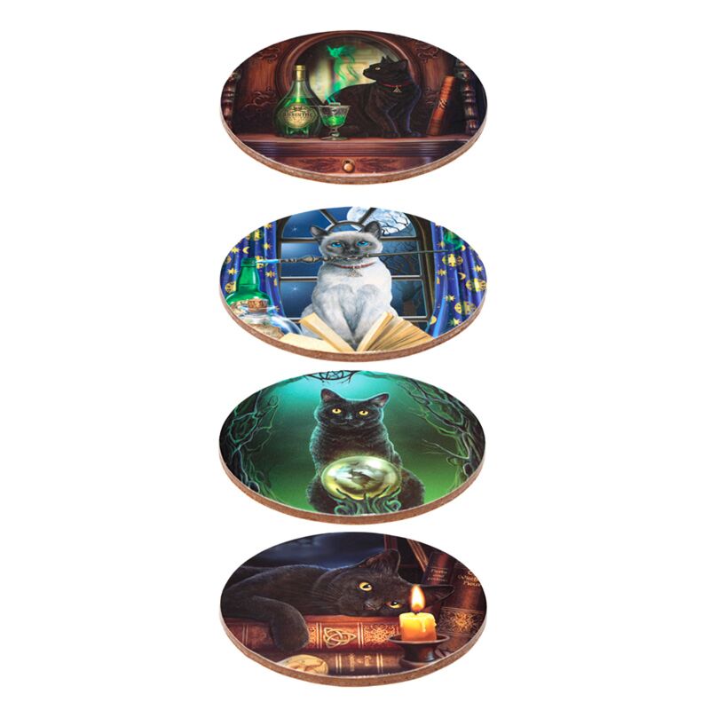Lisa Parker gatto magico set di 4 sottobicchieri
