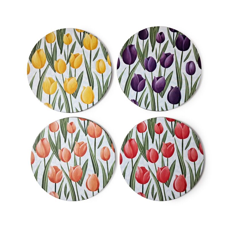 Tulpen set 4 onderzetters