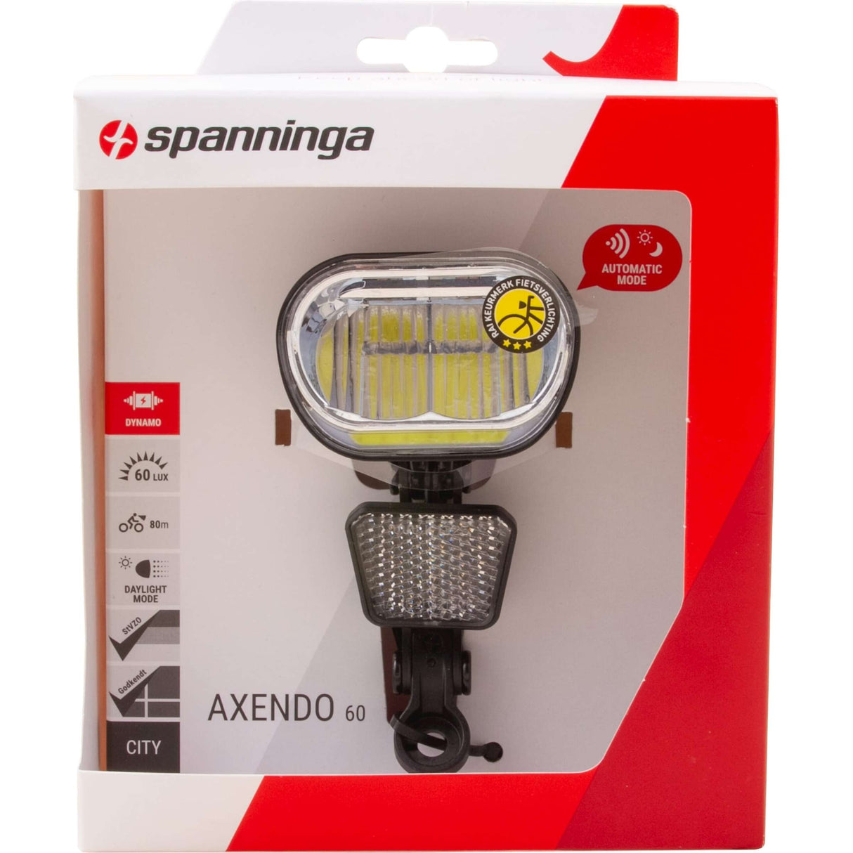 Spanninga headlight Axendo 60 XDASTc dynamo with refl + cable