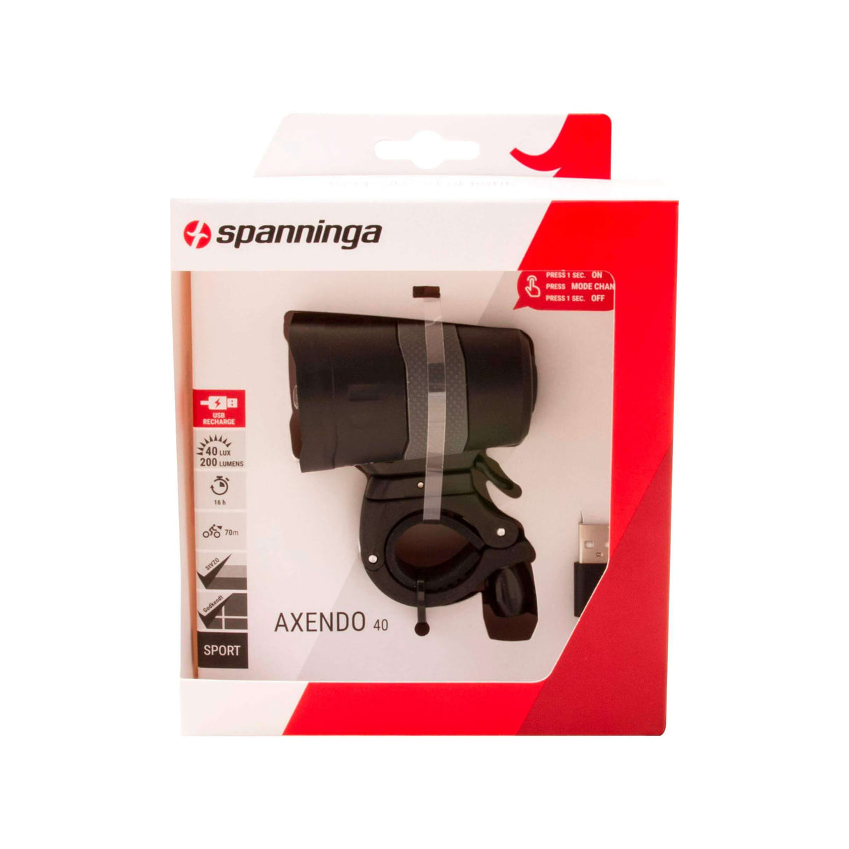 Reflight Axendo 40 Lux USB Chargable 65 mm czarny