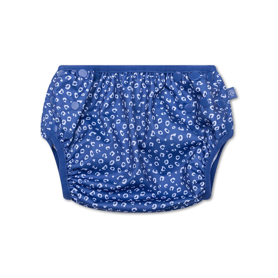 Leopard | blue washable swim diaper