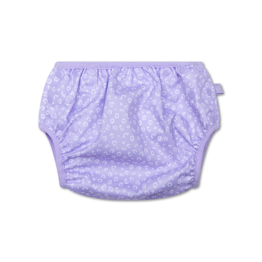 Leopard | purple washable swim diaper