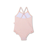 Sunset Grid | Oranje White Girls UV Swimsuit