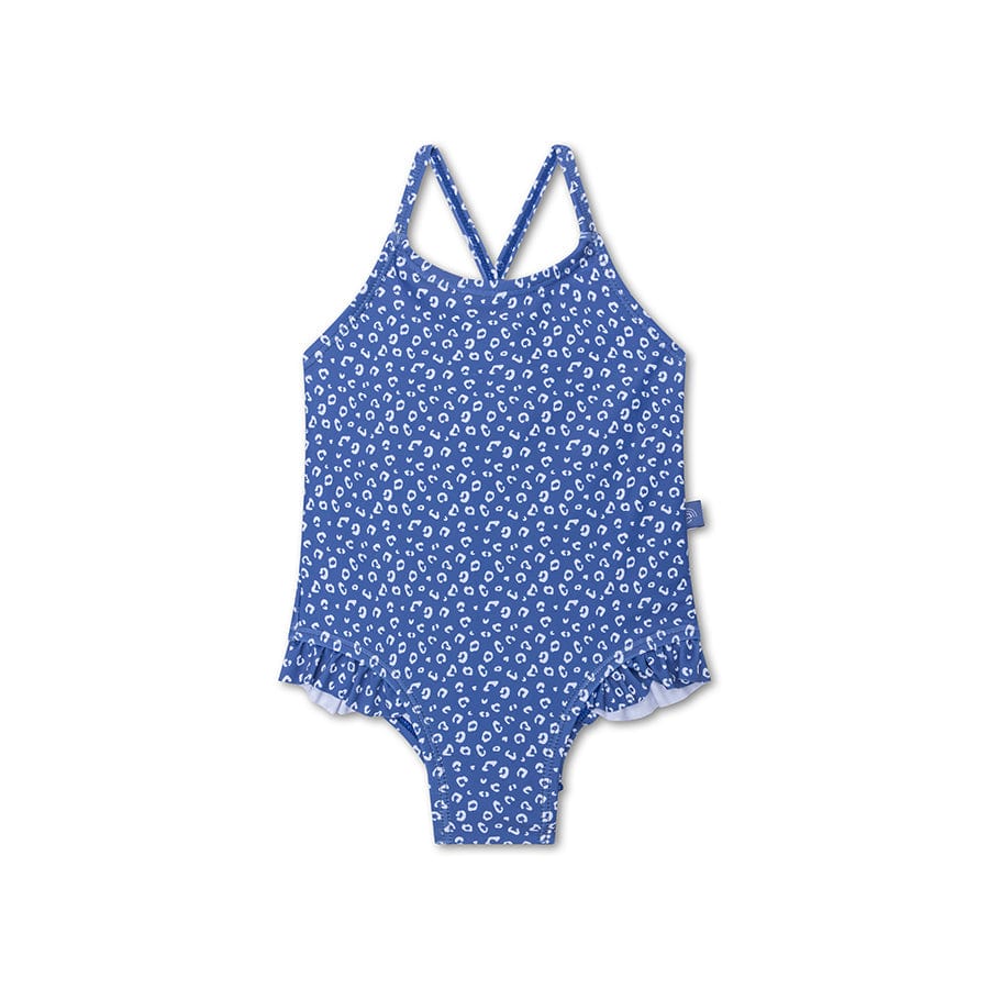 Leopardo | Costume da bagno UV per ragazze blu