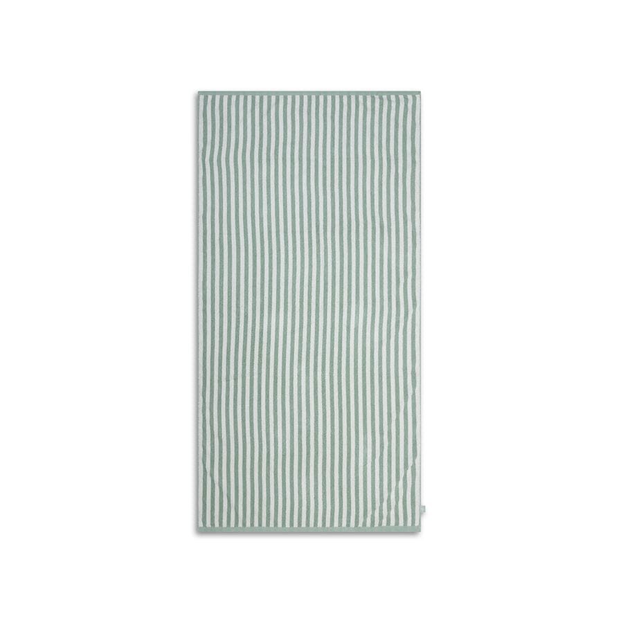 Resort stripe | groen witte katoenen handdoek 180 x 90 cm