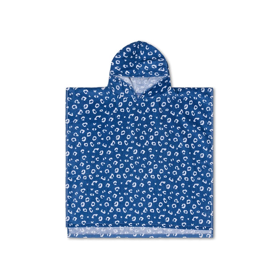 Leopard | blue beach poncho 65 x 65 cm