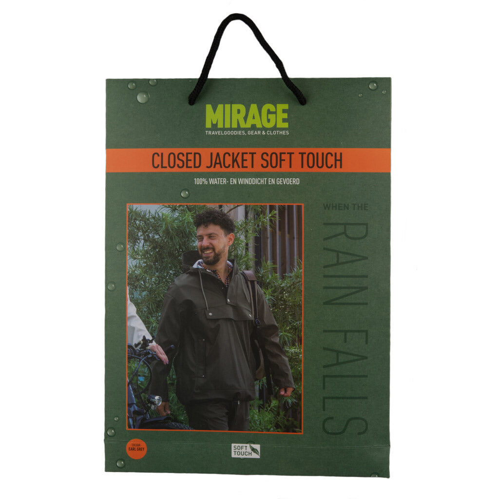 Mirage Raincoat Précipitant la veste fermée Taille l Fabriquée à partir de pylosester Soft Touch Earl Grey