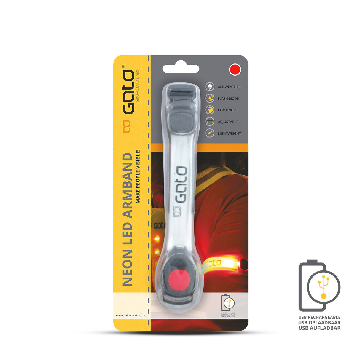 Gato Neon LED Arm Light USB Red One Size