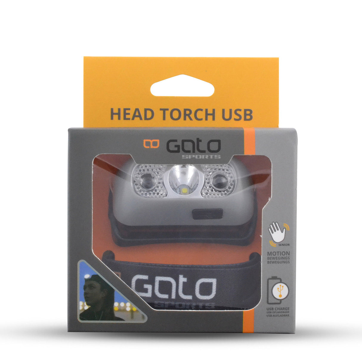 Outwet Main helmet lamp USB Gray One-Size