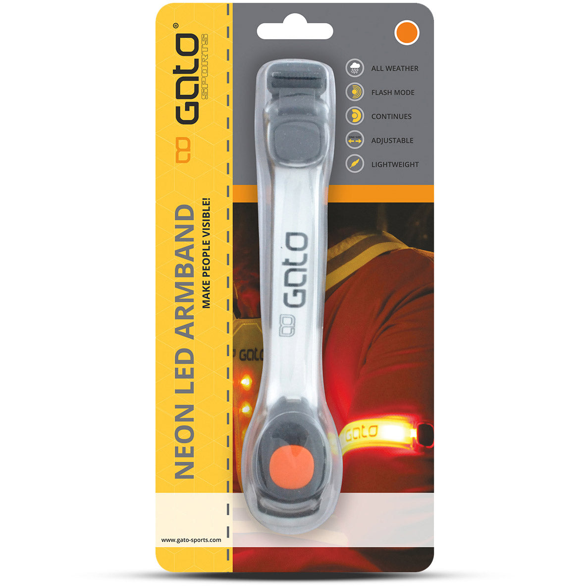 Outwet Bracciale Gato LED USB One Size Neon Oranje