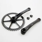 Crankset 44t aluminum black 3 32 flat