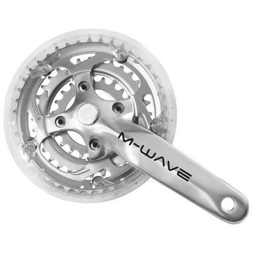 M-Wave Crankset 42 32 22 ALU Polish +2 mm