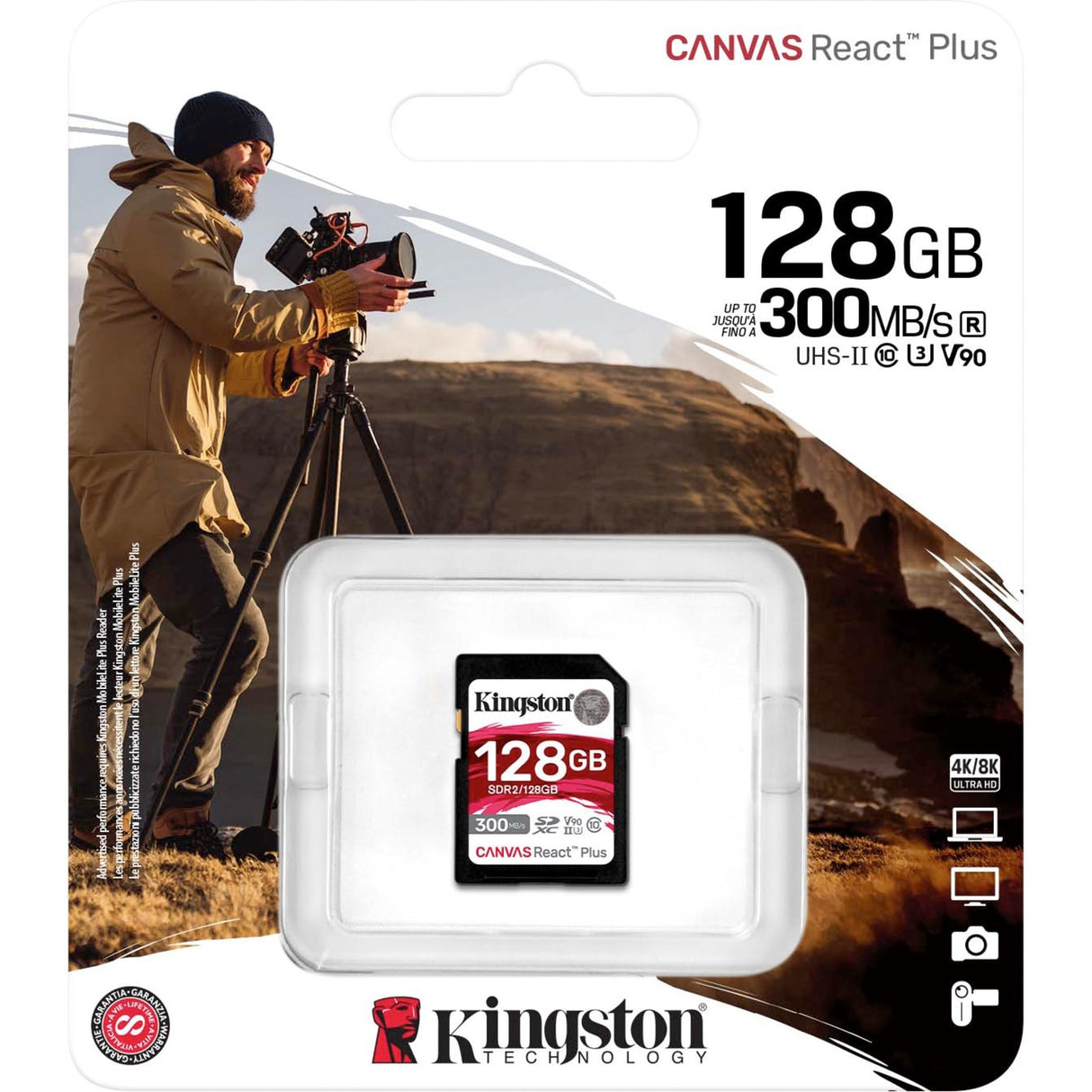 Kingston Canvas réagit plus 128 Go sdxc