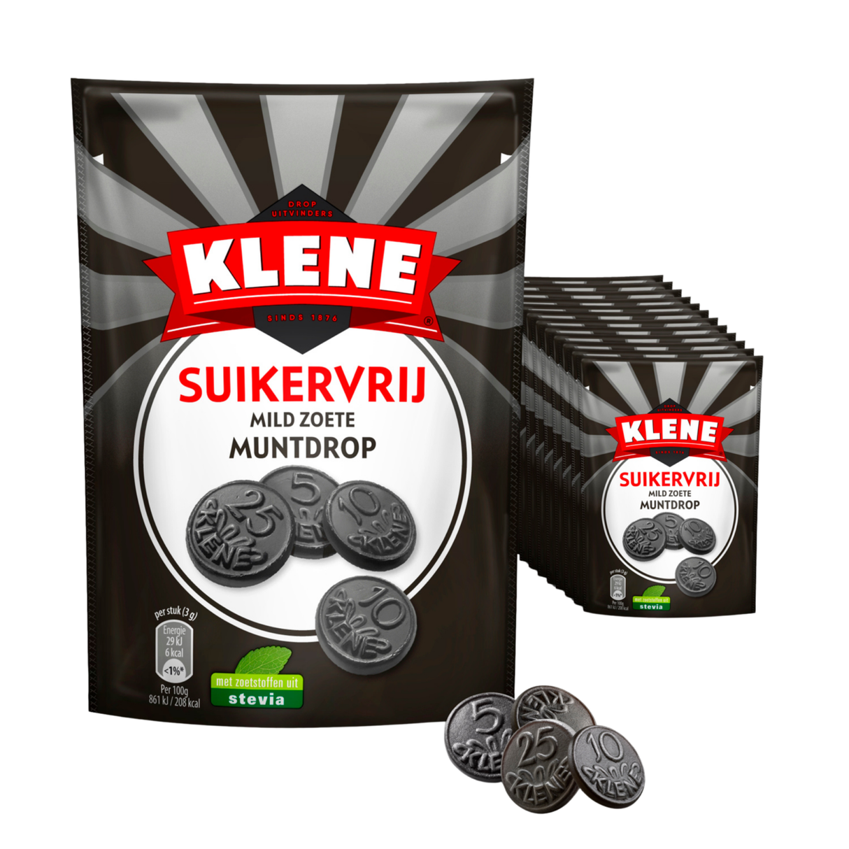 Klene bez cukru łagodna słodka lukrecja miętowa (12x 100gr)