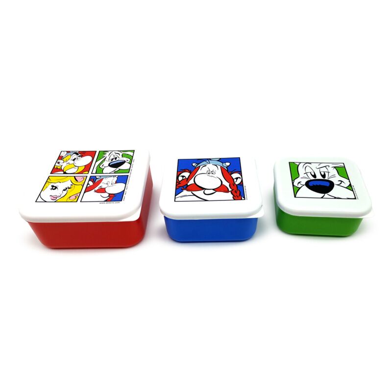 Sæt 3 frokostboks m l xl asterix, obelix, idefix (Dogmatix) 2025