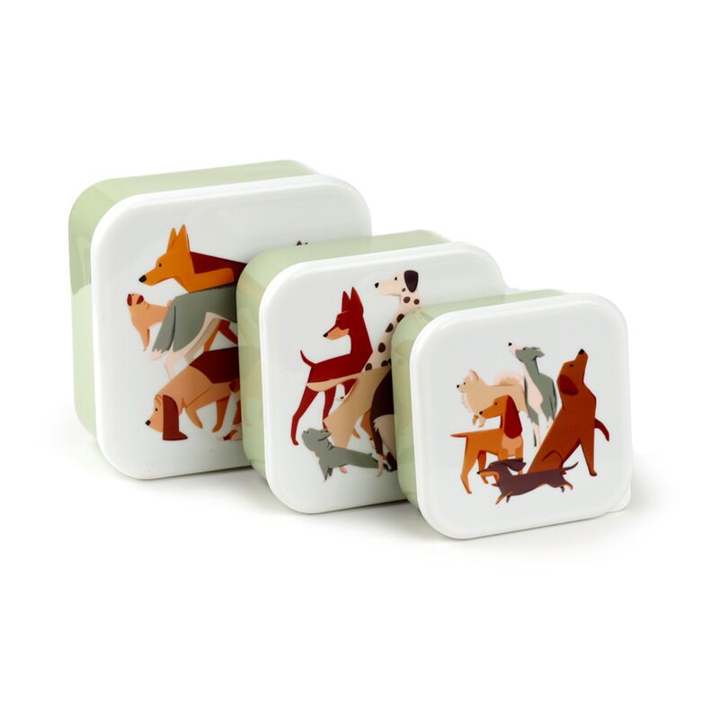 Setzt 3 Mëttegiessen Box m l xl - barken Hond