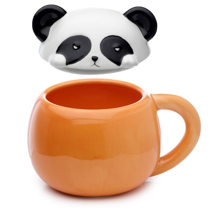 Caneca de cerâmica em formato de tampa de panda Adoramals