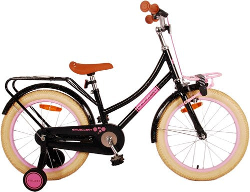 Volare Excellent Children's Bicycle - Girls - 18 Inch - Black - 95% assembled