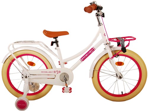 Volare Excellent Children's Bicycle - Girls - 18 inch - White - 95% assembled