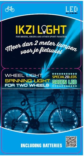 Rodas Luz de Fio de 20 Led 2,2m Luz de Wiel V 2-Wheels Green