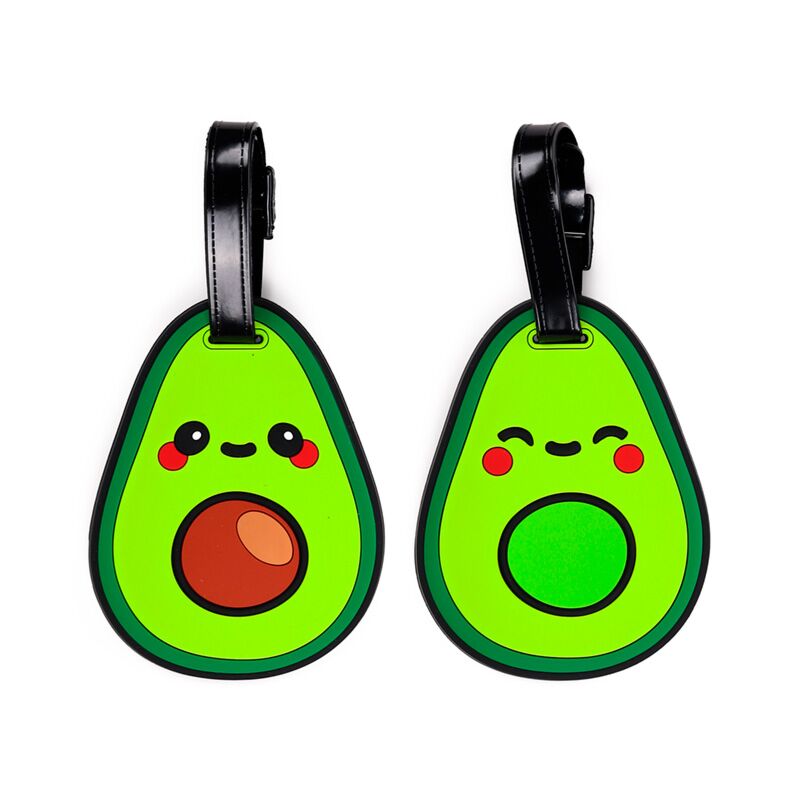 Foodiemals avocado pvc suitcase label set of 2