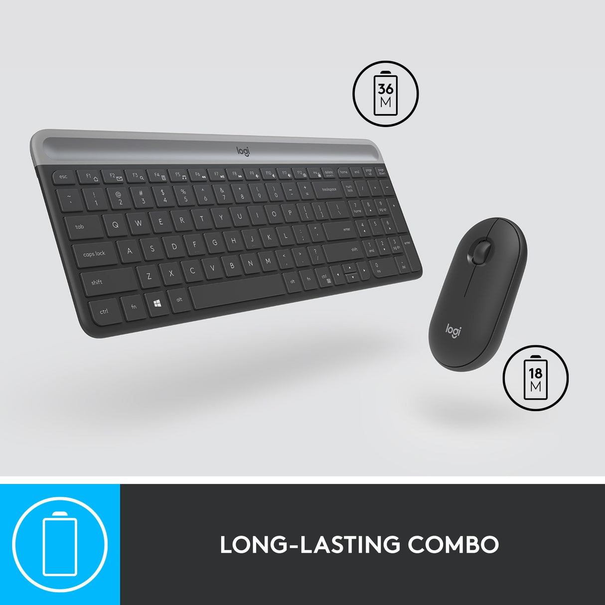 Logitech MK470 Slim Wireless Tastiera e Combo del mouse