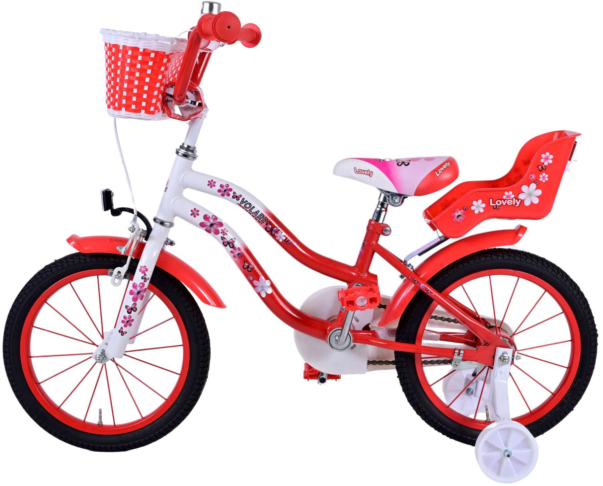 Volare Lovely Children's Bike Girls 16 inch Red White