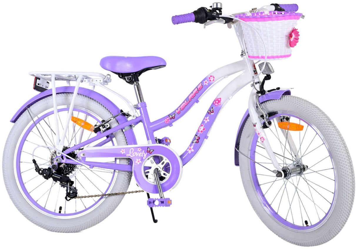 Volare lovely kinderfahrrad – mädchen – 20 zoll – lila – 7 gänge