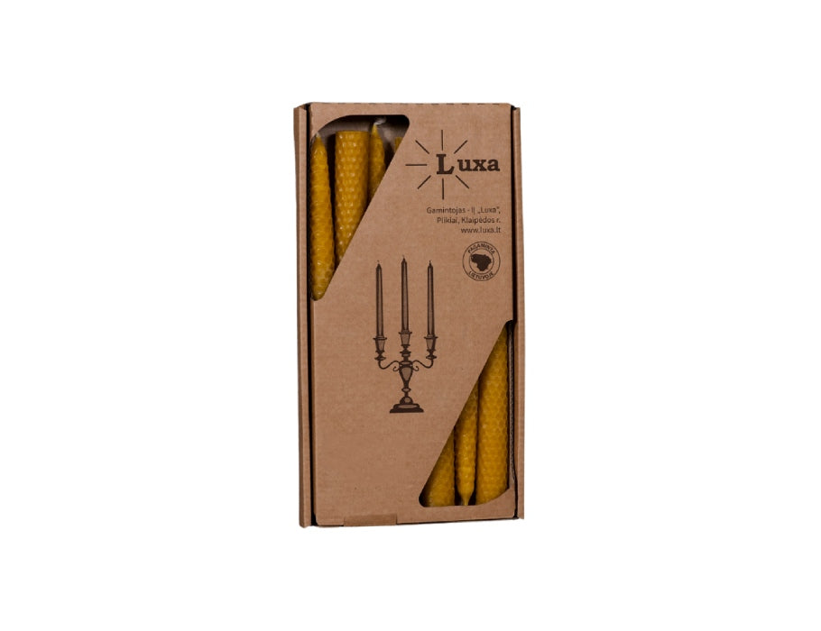 Rockshox candles in honeycomb look - beeswax - 24 cm - 7 pcs.