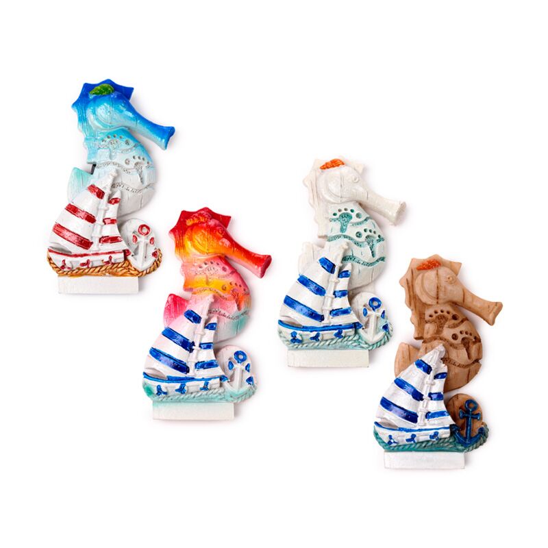 Sea beach souvenir magnet seahorse sailboat anchors