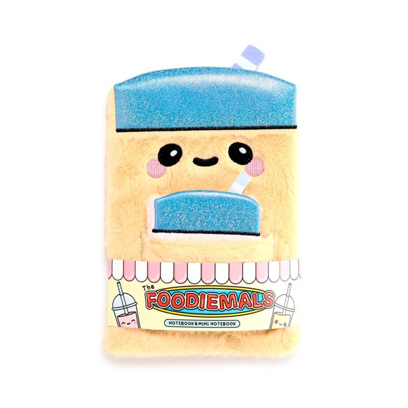 Foodiemals bubble tea plush notebook pouch