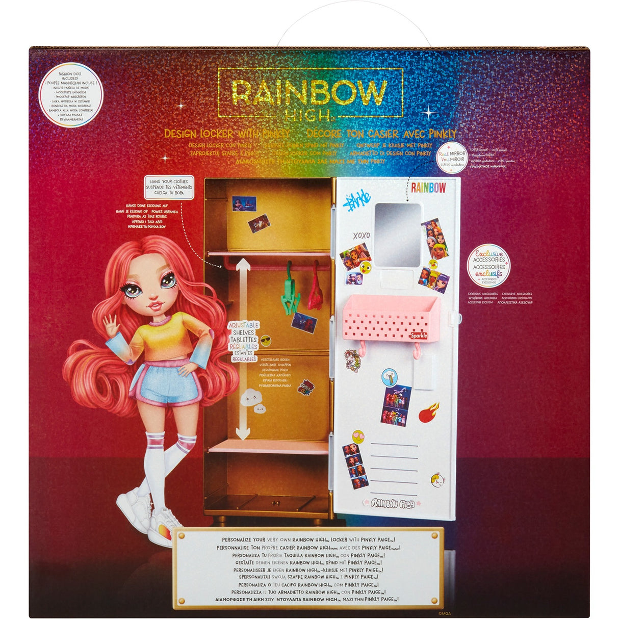 Mga Entertainment Regenbogen héich Design Locker an pinkly Paige