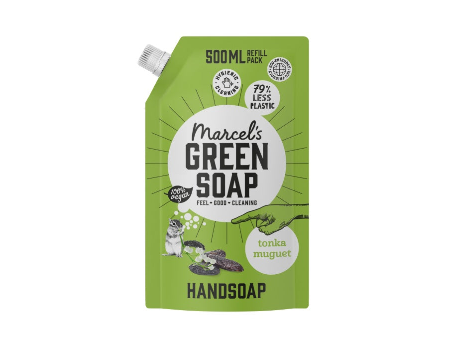 Marcel's green soap hand soap tonka muguet 500ml refill bag