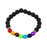 Chakra lava-steen kralen edelstenen armband
