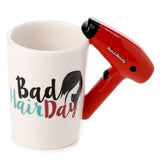 Hairdryer slogan - shaped handle ceramic mug