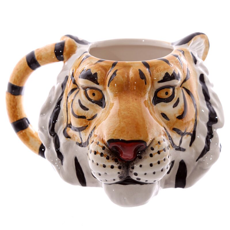 Tiger formed ceramic mug