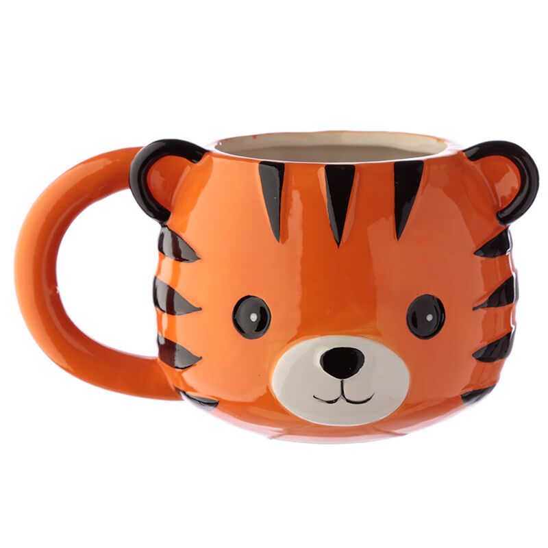 Adoramals tigerformad keramisk mugg