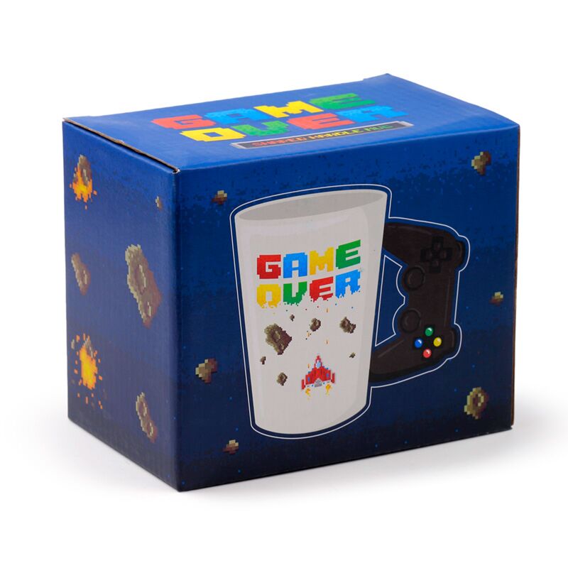 Game over - shaped handle ceramic mug